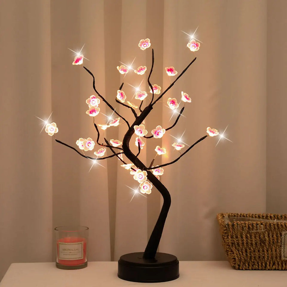 Cherry Bonsai Tree Lamp