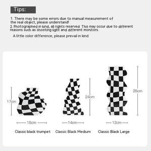 Chessboard Grid Ceramic Vase