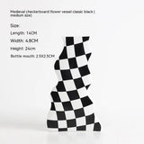 Chessboard Grid Ceramic Vase