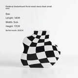 Chessboard Grid Ceramic Vase